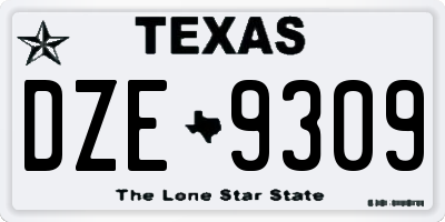TX license plate DZE9309
