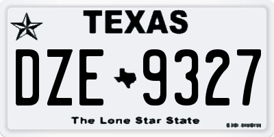 TX license plate DZE9327
