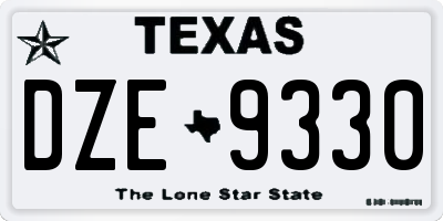 TX license plate DZE9330