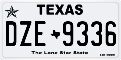 TX license plate DZE9336