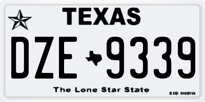 TX license plate DZE9339