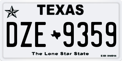 TX license plate DZE9359