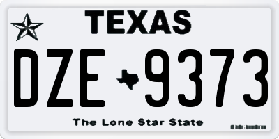 TX license plate DZE9373