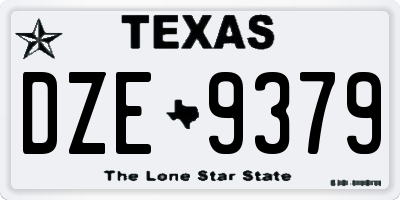 TX license plate DZE9379