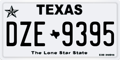 TX license plate DZE9395