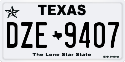 TX license plate DZE9407