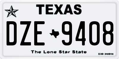 TX license plate DZE9408