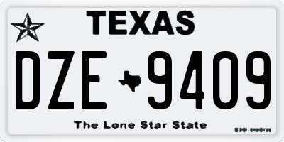 TX license plate DZE9409