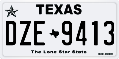 TX license plate DZE9413