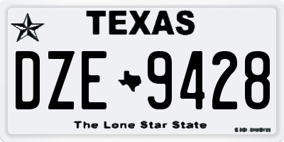 TX license plate DZE9428