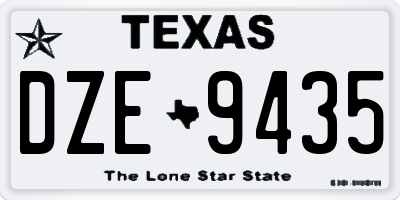 TX license plate DZE9435
