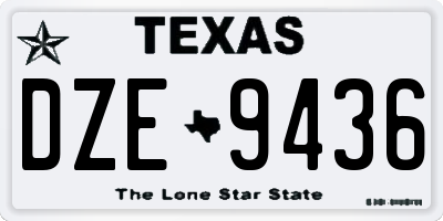 TX license plate DZE9436