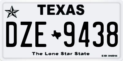 TX license plate DZE9438