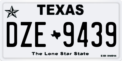 TX license plate DZE9439