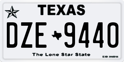 TX license plate DZE9440