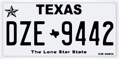 TX license plate DZE9442