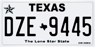 TX license plate DZE9445