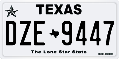 TX license plate DZE9447