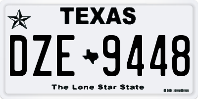 TX license plate DZE9448