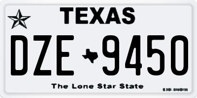 TX license plate DZE9450
