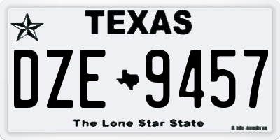 TX license plate DZE9457