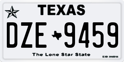 TX license plate DZE9459