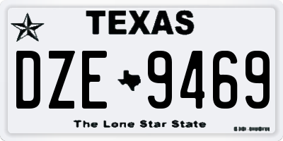 TX license plate DZE9469