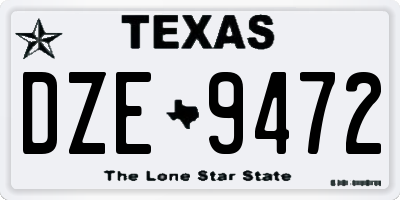 TX license plate DZE9472