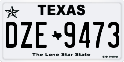 TX license plate DZE9473