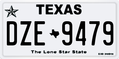 TX license plate DZE9479