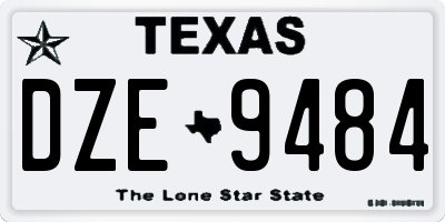 TX license plate DZE9484