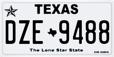 TX license plate DZE9488