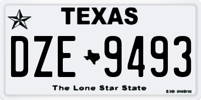 TX license plate DZE9493