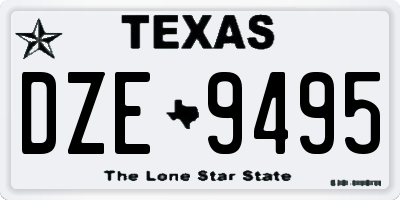 TX license plate DZE9495
