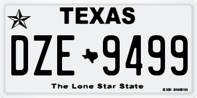 TX license plate DZE9499