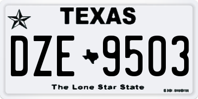 TX license plate DZE9503