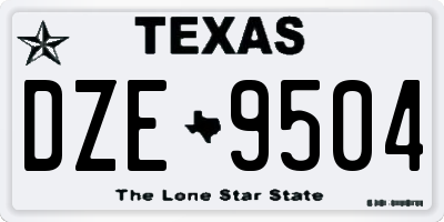 TX license plate DZE9504