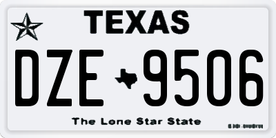 TX license plate DZE9506
