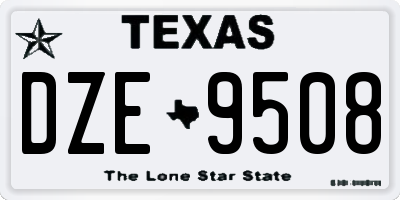 TX license plate DZE9508