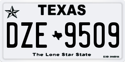 TX license plate DZE9509