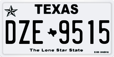 TX license plate DZE9515