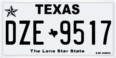 TX license plate DZE9517
