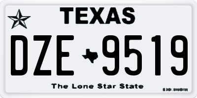 TX license plate DZE9519