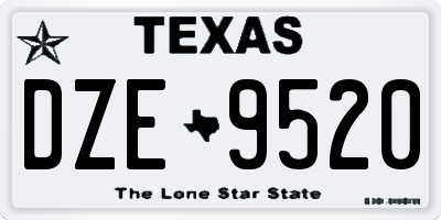 TX license plate DZE9520