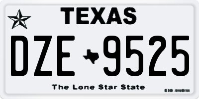 TX license plate DZE9525