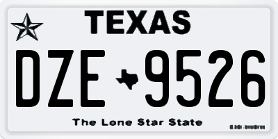 TX license plate DZE9526