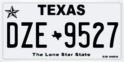 TX license plate DZE9527