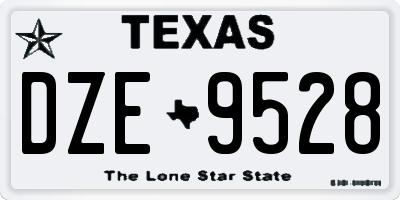 TX license plate DZE9528