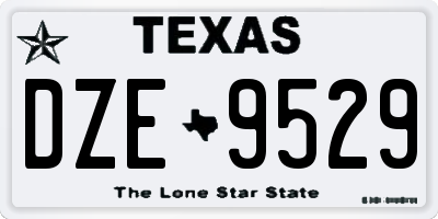 TX license plate DZE9529