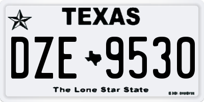 TX license plate DZE9530
